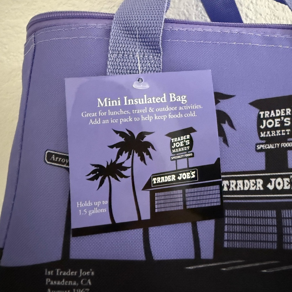 NWT Trader Joe’s Lunch Tote in Purple - Picture 2 of 3